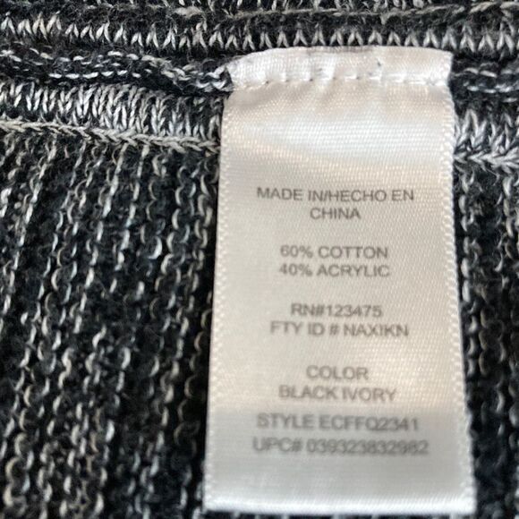 Ellen Tracy Marled Light Knit Sweater Size XL Black/Ivory Color - Picture 7 of 8